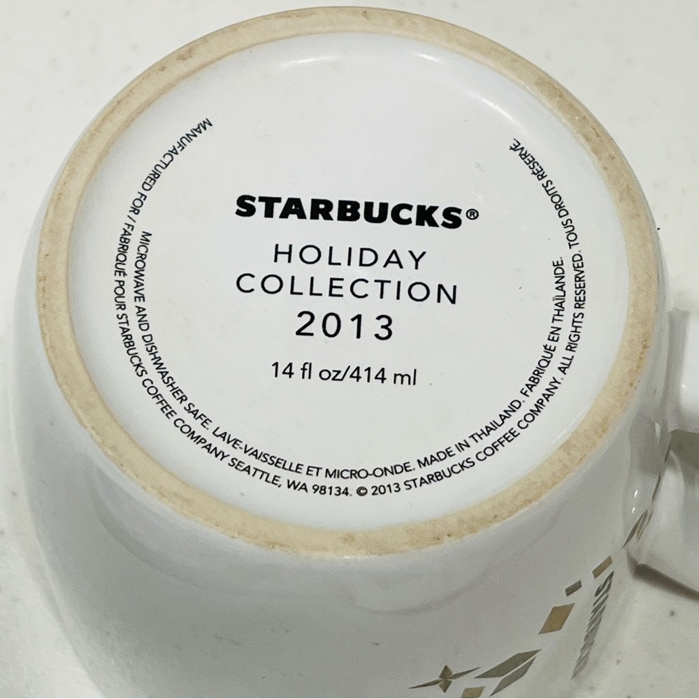 Starbucks Siren Mug 2013 Collectible Holiday Cup White Embossed - Picture 3 of 4